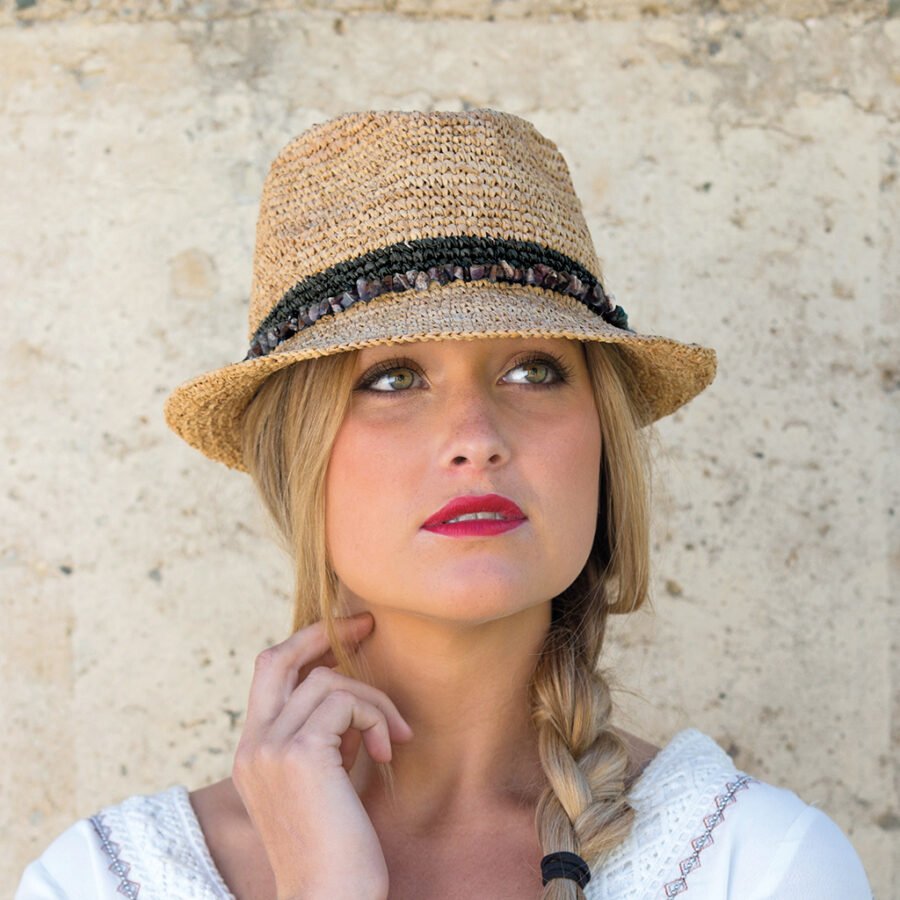 Emthunzini Hats - Roxy Raffia Trilby (Black) - Image 2