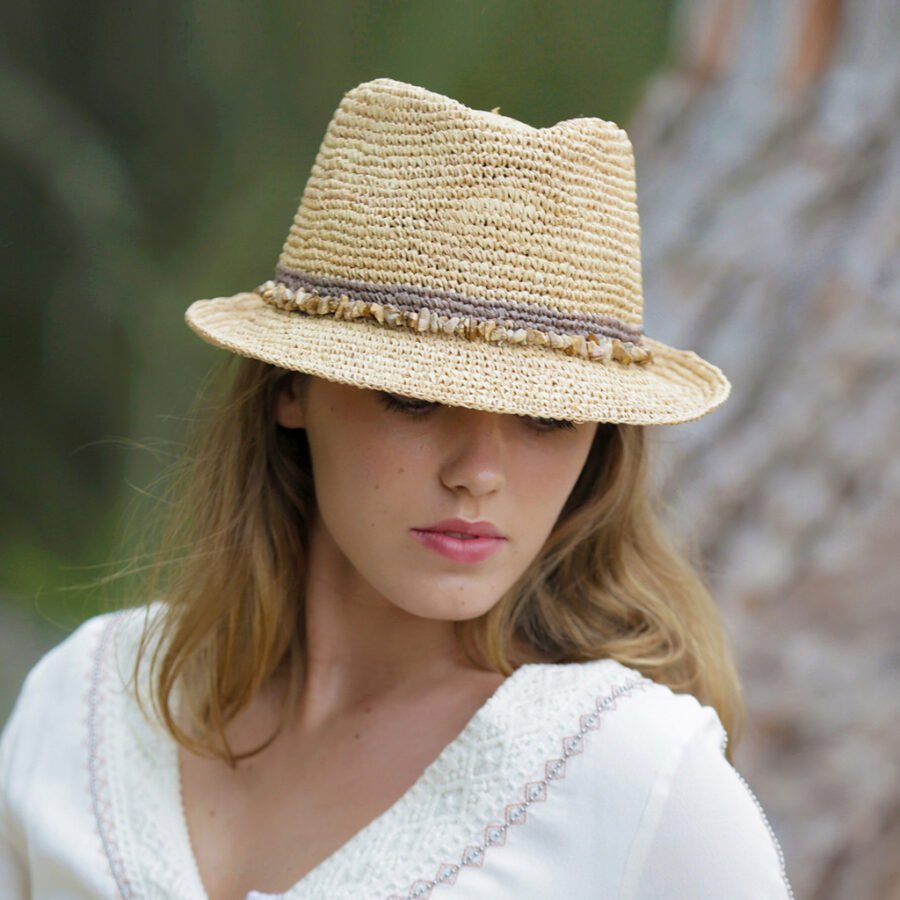 Emthunzini Hats - Roxy Raffia Trilby (Taupe) - Image 2